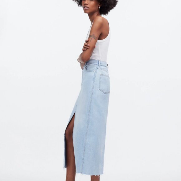 Madewell Rilee Denim Midi Skirt - Picture 1 of 7